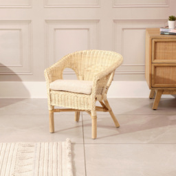 Desser Furniture Natural Wicker Kid Size Loom Chair with Cushion - Size: Single - Cream - Wilko - thumbnail 7