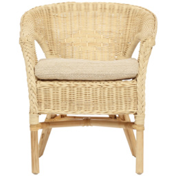 Desser Furniture Natural Wicker Kid Size Loom Chair with Cushion - Size: Single - Cream - Wilko - thumbnail 4