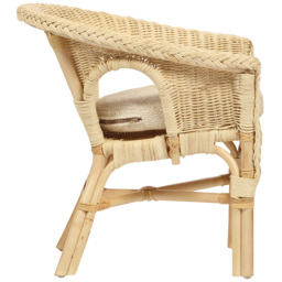 Desser Furniture Natural Wicker Kid Size Loom Chair with Cushion - Size: Single - Cream - Wilko - thumbnail 6