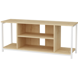 Decorotika Rinaldo 4 Open Shelf White and Oak Wide TV Unit - Size: 51 x 120 x 35cm - Multi - Wilko - thumbnail 3