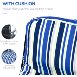 Outsunny Set of 2 Blue and White Adjustable Sun Lounger - Size: 1 Seater - Wilko - thumbnail 5