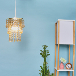 ValueLights 3-Tier Gold and Champagne Acrylic Bead Droplet Ceiling Lamp Shade - Size: 23 x 20 x 20cm - Wilko - thumbnail 3