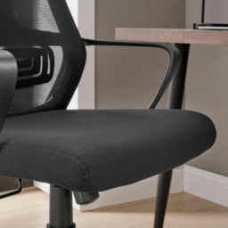 Furniturebox Trico Black Mesh and Fabric Office Chair - Size: 61 x 62 x 61cm - Wilko - thumbnail 3