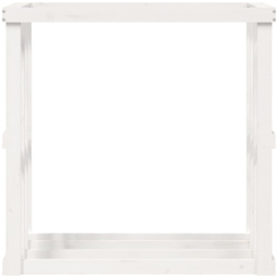 vidaXL White Solid Pine Wood Log Holder 108 x 52 x 106cm - Size: 106 x 108 x 52cm - Wilko - thumbnail 4