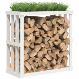 vidaXL White Solid Pine Wood Log Holder 108 x 52 x 106cm - Size: 106 x 108 x 52cm - Wilko - thumbnail 5