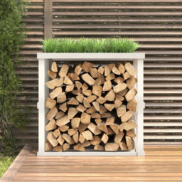 vidaXL White Solid Pine Wood Log Holder 108 x 52 x 106cm - Size: 106 x 108 x 52cm - Wilko - thumbnail 3