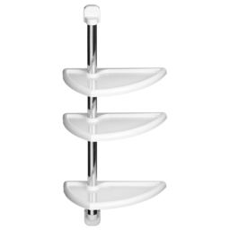 Premier Housewares 3 Tier Wall Mountable Corner Shelf Unit - Size: 21 x 21 x 63cm - White - Wilko - thumbnail 4