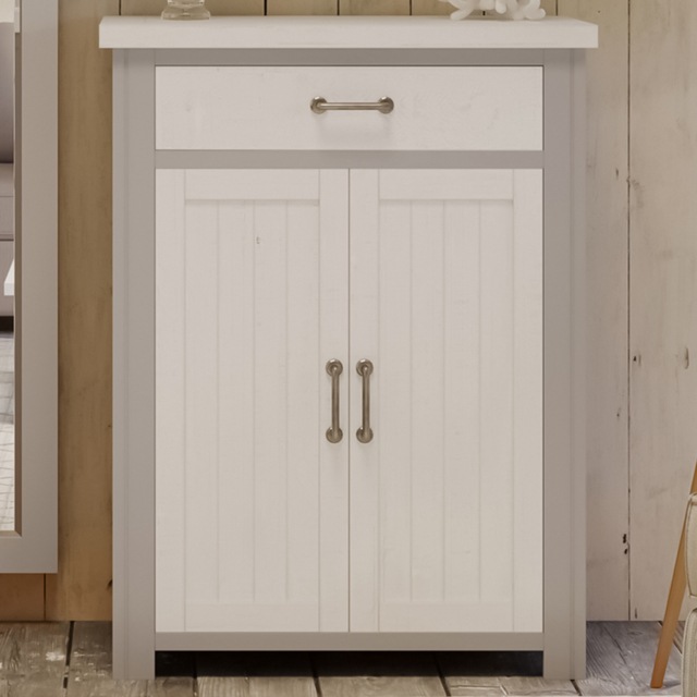 Baumhaus Greystone Single Drawer Double Door Grey Shoe Storage Cabinet - Wilko - image 1