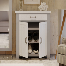 Baumhaus Greystone Single Drawer Double Door Grey Shoe Storage Cabinet - Wilko - thumbnail 6