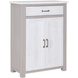 Baumhaus Greystone Single Drawer Double Door Grey Shoe Storage Cabinet - Wilko - thumbnail 3