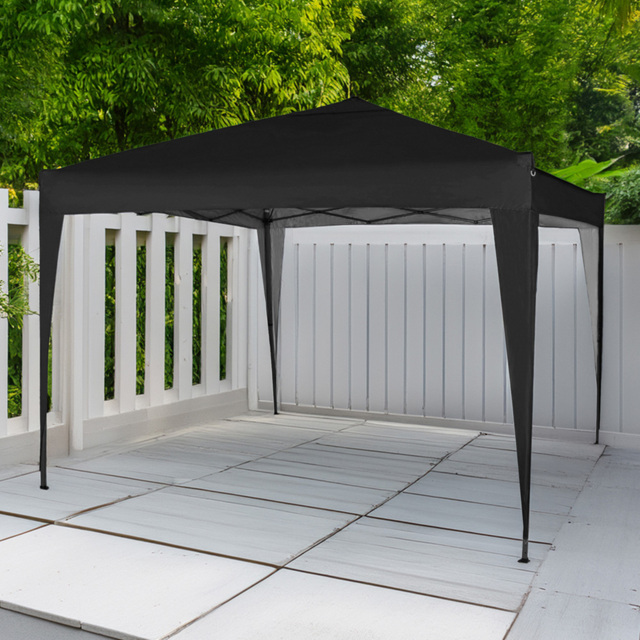 Black Pop Up Outdoor Gazebo 3 x 3m - MCC - Wilko - image 1
