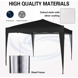 Black Pop Up Outdoor Gazebo 3 x 3m - MCC - Wilko - thumbnail 6