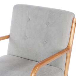 Living and Home Upholstered Tufted Armchair - Size: Single - Grey - Wilko - thumbnail 5