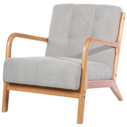 Living and Home Upholstered Tufted Armchair - Size: Single - Grey - Wilko - thumbnail 3