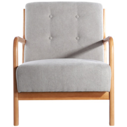 Living and Home Upholstered Tufted Armchair - Size: Single - Grey - Wilko - thumbnail 4