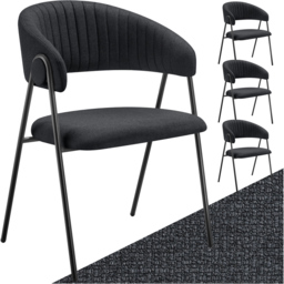 tectake Bedano Set of 4 Black Dining Chair - Wilko - thumbnail 3