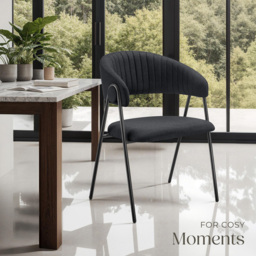tectake Bedano Set of 4 Black Dining Chair - Wilko - thumbnail 4