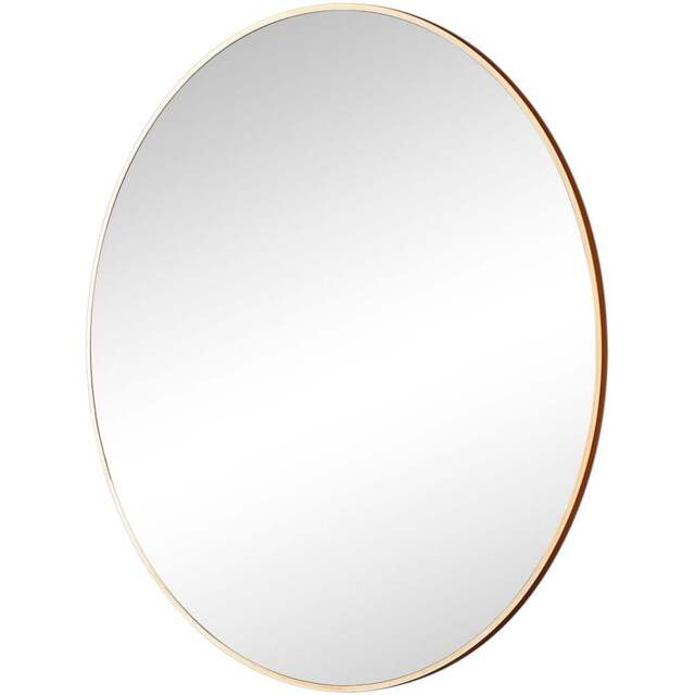 Furniturebox Emma Round Copper Frame Wall Mirror 100cm - Size: 100 x 100cm - Brown - Wilko - image 1