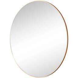 Furniturebox Emma Round Copper Frame Wall Mirror 100cm - Size: 100 x 100cm - Brown - Wilko - thumbnail 1