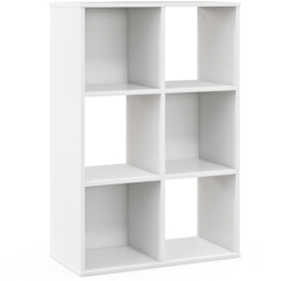 Costway 6 Cube White Bookshelf - Size: 98 x 39 x 16cm - Wilko - thumbnail 3