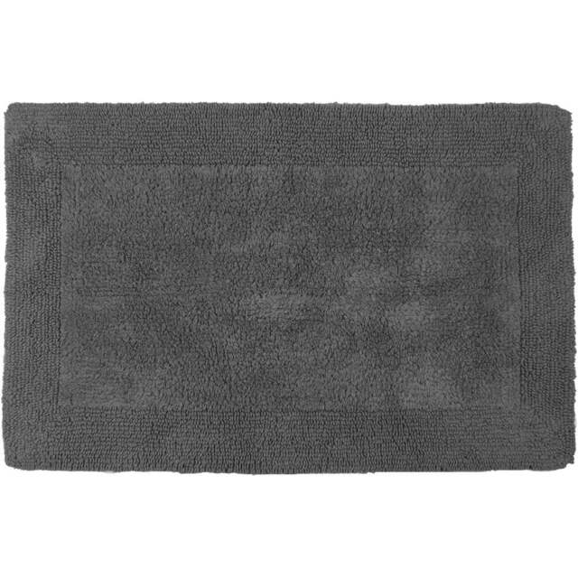 Allure Bath Fashions Elegance Charcoal Grey Reversible Bath Mat 53 x 85cm - Wilko - image 1