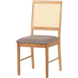 Seconique Ellis Set of 2 Grey Fabric Oak Effect Dining Chair - Brown - Wilko - thumbnail 4
