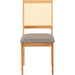 Seconique Ellis Set of 2 Grey Fabric Oak Effect Dining Chair - Brown - Wilko - thumbnail 5