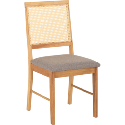 Seconique Ellis Set of 2 Grey Fabric Oak Effect Dining Chair - Brown - Wilko - thumbnail 6