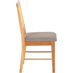Seconique Ellis Set of 2 Grey Fabric Oak Effect Dining Chair - Brown - Wilko - thumbnail 7