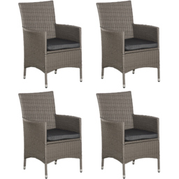 Outsunny Set of 4 Grey Rattan Garden Chair - Size: 4 Seater - Wilko - thumbnail 3