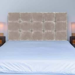 Bedmaster Pearl Double Silver Chenille Squared Headboard - Wilko