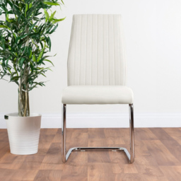 Furniturebox Arona Fortana Marble Effect 6 Seater Round Dining Set White and Chrome - Wilko - thumbnail 4