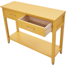 Palazzi 2 Drawer Mustard Console Table - Size: 35 x 105 x  80cm - Yellow - Wilko - thumbnail 6