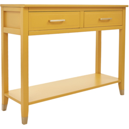 Palazzi 2 Drawer Mustard Console Table - Size: 35 x 105 x  80cm - Yellow - Wilko - thumbnail 3