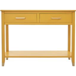 Palazzi 2 Drawer Mustard Console Table - Size: 35 x 105 x  80cm - Yellow - Wilko - thumbnail 4