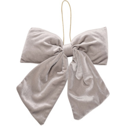 The Seasonal Gift Co. Silver Velvet Bow Hanging Christmas Decoration 38 x 32cm - Size: 3 x 33 x 27cm - Light Grey - Wilko - thumbnail 1