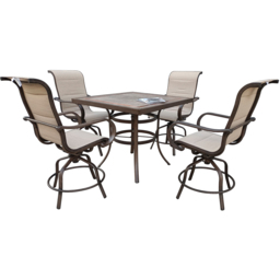 Furniture One 4 Seater Teslin Swivel Chair Aluminium Garden Dining Set - Brown - Wilko - thumbnail 3