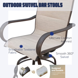 Furniture One 4 Seater Teslin Swivel Chair Aluminium Garden Dining Set - Brown - Wilko - thumbnail 6