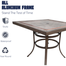 Furniture One 4 Seater Teslin Swivel Chair Aluminium Garden Dining Set - Brown - Wilko - thumbnail 5