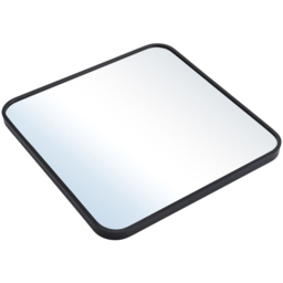 Living and Home Large Aluminium Alloy Black Frame Square Wall Mirror 70 x 70cm - White - Wilko - thumbnail 4