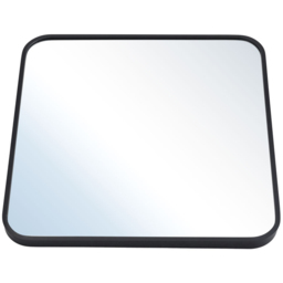 Living and Home Large Aluminium Alloy Black Frame Square Wall Mirror 70 x 70cm - White - Wilko