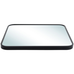 Living and Home Large Aluminium Alloy Black Frame Square Wall Mirror 70 x 70cm - White - Wilko - thumbnail 5