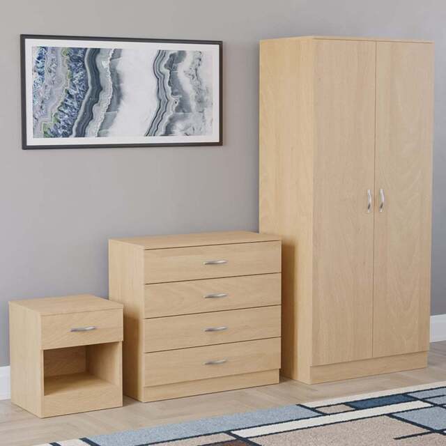 VIDA DESIGNS Riano Pine 3 Piece Bedroom Furniture Set - Wilko - image 1