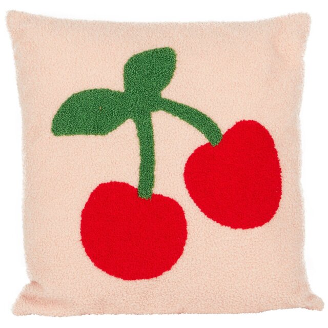 Cherries Tufted Cushion - Multicolour - Wilko - image 1