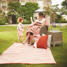 Hug Rug Rust Diamond Woven Rug 160 x 230cm - Orange - Wilko - thumbnail 3