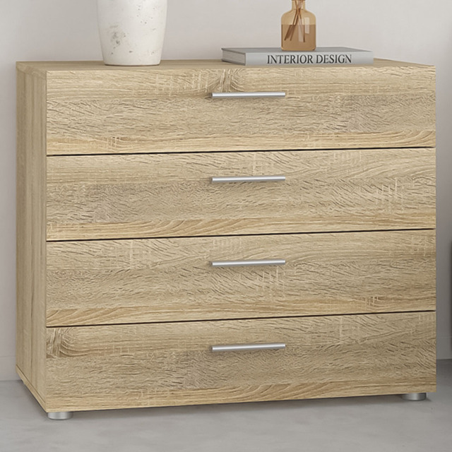Florence 4 Drawer Oak Chest of Drawers - Wood - Furniture to Go - Wilko - image 1