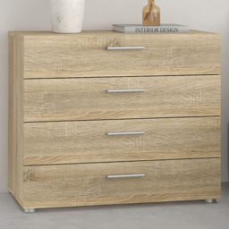 Florence 4 Drawer Oak Chest of Drawers - Wood - Furniture to Go - Wilko - thumbnail 1