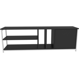 Decorotika Oneida Single Door 4 Shelf White and Anthracite TV Unit - Size: 51 x 160 x 35cm - Multi - Wilko - thumbnail 4