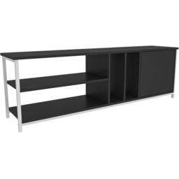 Decorotika Oneida Single Door 4 Shelf White and Anthracite TV Unit - Size: 51 x 160 x 35cm - Multi - Wilko - thumbnail 3