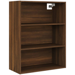 vidaXL 3 Shelf Brown Oak Hanging Wall Cabinet - Size: 90 x 69.5 x 32.5cm - Wilko - thumbnail 3